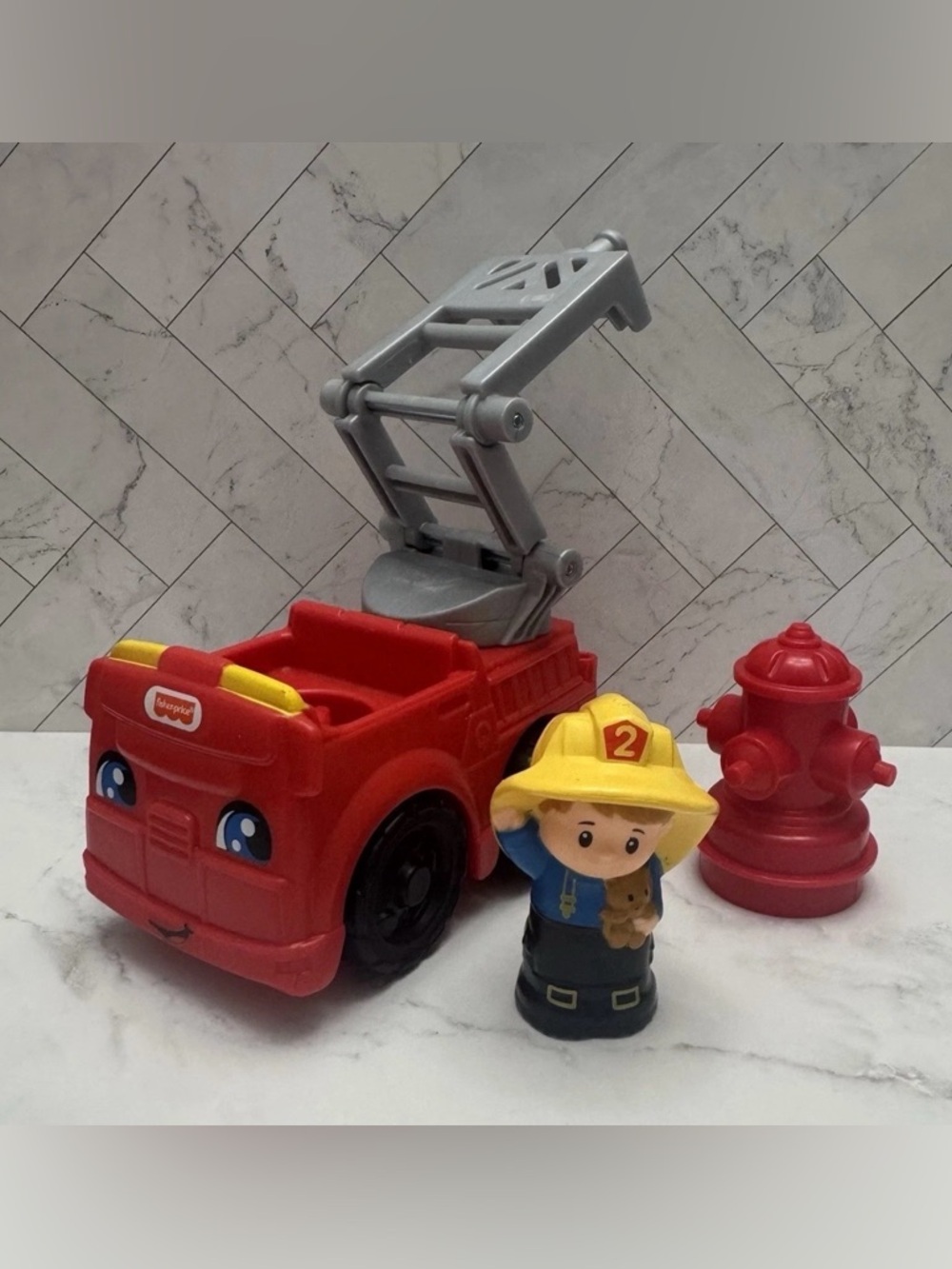 Fisher-Price Little People Fire Truck, Firefighter Figure & Fire Hydrant Set